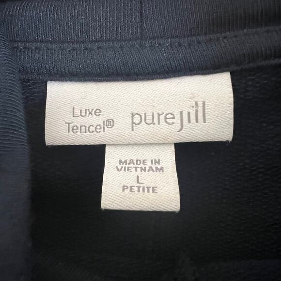 Pure Jill Womens Maxi Dress Petite L Navy French Terry Turtleneck Long Sleeve - Picture 4 of 7